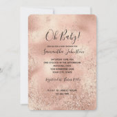 Peach Rose Gold Glitzy Glitzer Einladung (Vorderseite)