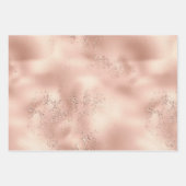 Peach Rose Gold Glitzy Glitzer Geschenkpapier Set (Vorderseite 2)