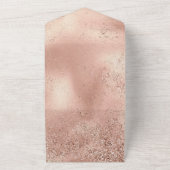 Peach Rose Gold Glitzy Glitzer Luxe White All In One Einladung (Außenbereich)