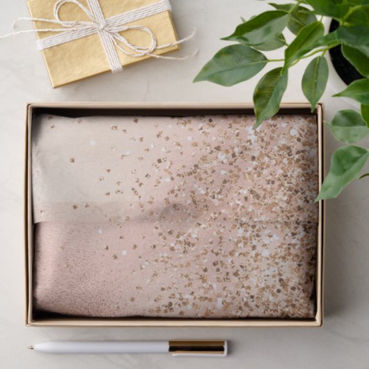 Peach Rose Gold Glitzy Glitzer      Seidenpapier (Geschenk)