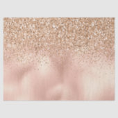 Peach Rose Gold Glitzy Glitzer      Seidenpapier (Vorderseite)