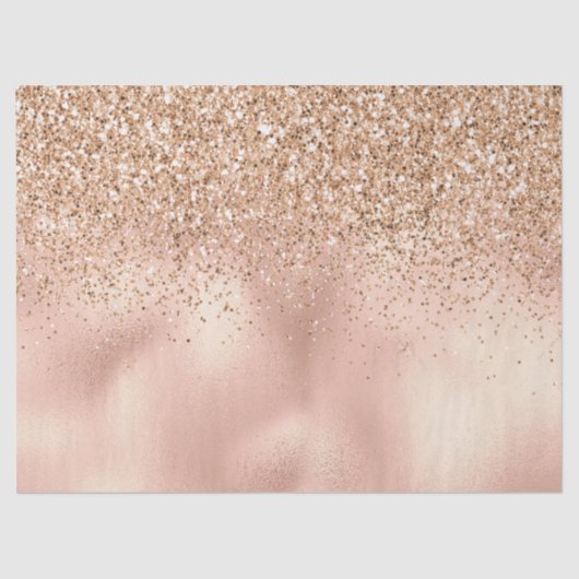 Peach Rose Gold Glitzy Glitzer      Seidenpapier (Vorderseite)