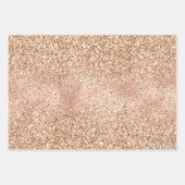 Peach Rose Gold Glitzy Glitzer Sparkone Geschenkpapier Set (Vorderseite 3)