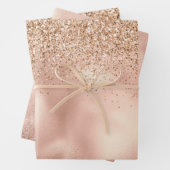 Peach Rose Gold Glitzy Glitzer Sparkone Geschenkpapier Set (Beispiel)