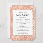 Peach Rose Gold Leopard Print Einladung (Vorderseite)