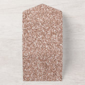 Peach Rose Gold Luxe Glitzer All In One Einladung (Außenbereich)
