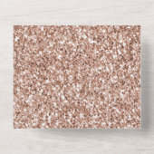 Peach Rose Gold Luxe Glitzer All In One Einladung (Rückseite)
