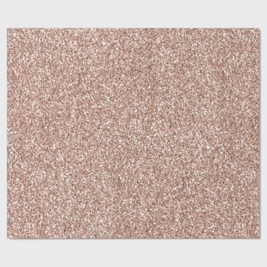 Peach Rose Gold Luxe Glitzer Geschenkpapier (Flach)