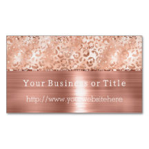 Peach Rose Gold Sparkle Leopard Glitz