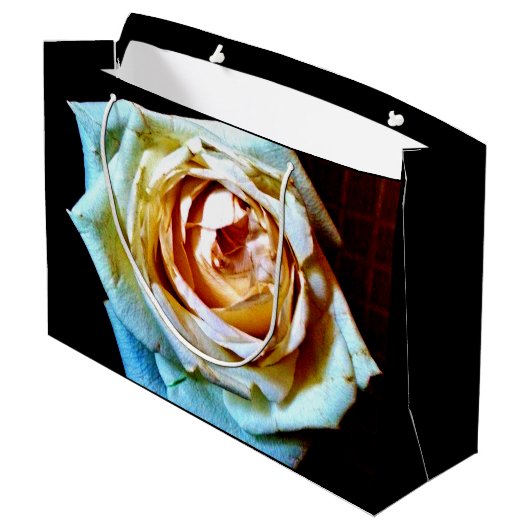 Peach-Rose Große Geschenktüte (Rückseite Schrägansicht)