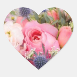 Peach Rose Heftkleber Herz-Aufkleber