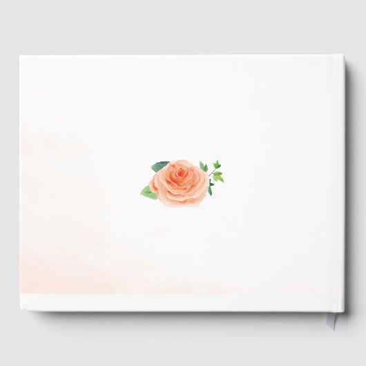 Peach Rose Hochzeit Gästebuch (Rückseite)