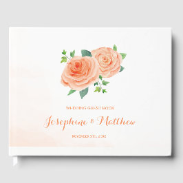 Peach Rose Hochzeit Gästebuch