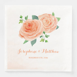 Peach-Rose-Hochzeit Serviette