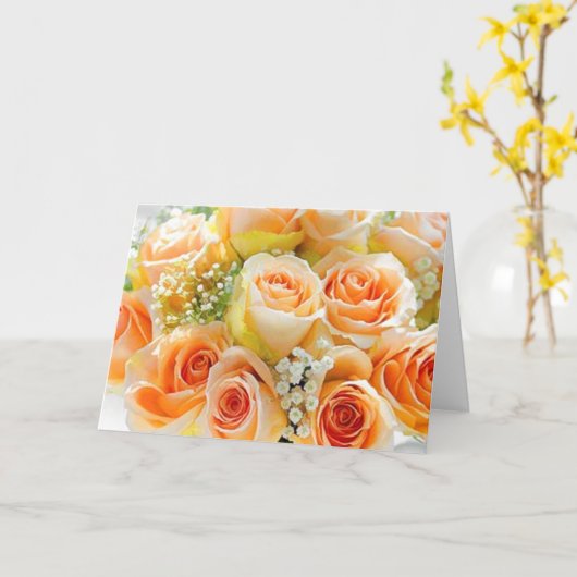 Peach Rose Hochzeiten Mitteilungskarten (Gelbe Blume)