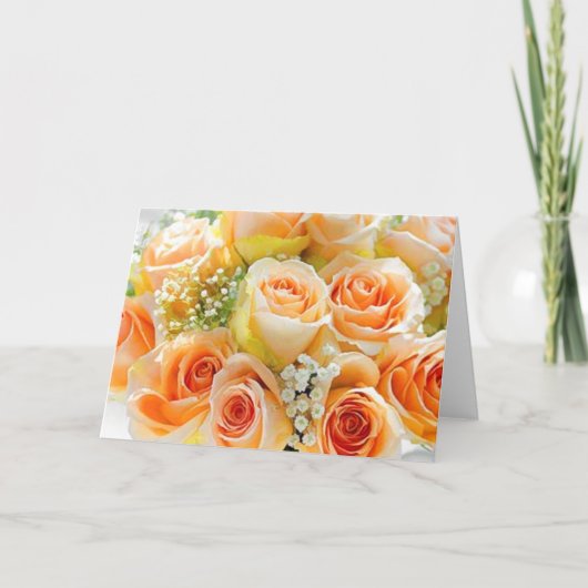 Peach Rose Hochzeiten Mitteilungskarten (Vorderseite)