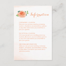 Peach-Rose Hochzeitsinformationskarten Begleitkarte