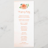 Peach-Rose Hochzeitsprogramme für Wasserfarben Programm (Rückseite)