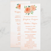 Peach-Rose Hochzeitsprogramme für Wasserfarben Programm (Vorne/Hinten)