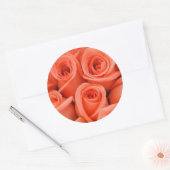 Peach Rose Hochzeitsticker und Umschlag Aufkleber (Umschlag)
