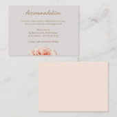 Peach Rose Hochzeitsübernachtungskarte Begleitkarte (Vorne/Hinten)