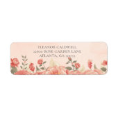 Peach Rose Korallenhochzeit Rücksendeadresse (Vorne)