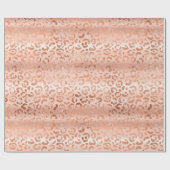 Peach Rose Leopard Geschenkpapier (Flach)