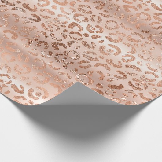 Peach Rose Leopard Geschenkpapier (Ecke)