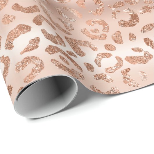 Peach Rose Leopard Geschenkpapier (Rolleneckpunkt)