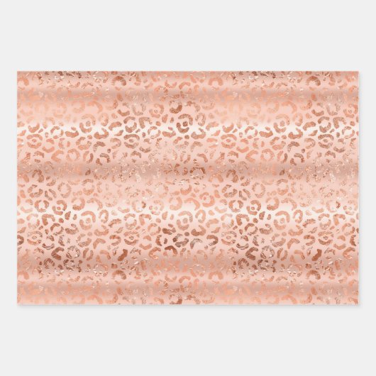 Peach Rose Leopard Geschenkpapier Set (Vorderseite 3)