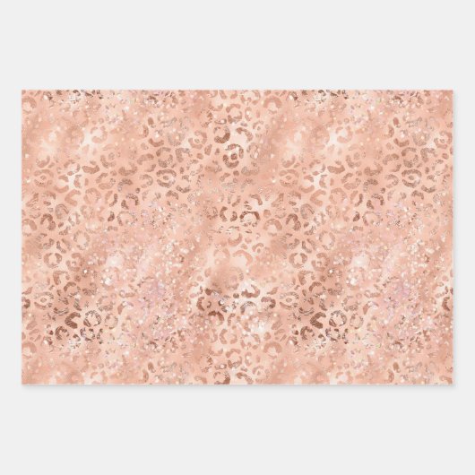 Peach Rose Leopard Geschenkpapier Set (Vorderseite 2)