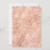 Peach Rose Leopard Glitz Einladung (Rückseite)