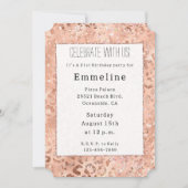 Peach Rose Leopard Glitz Einladung (Vorderseite)