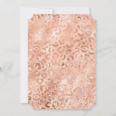Peach Rose Leopard Glitz Einladung (Rückseite)