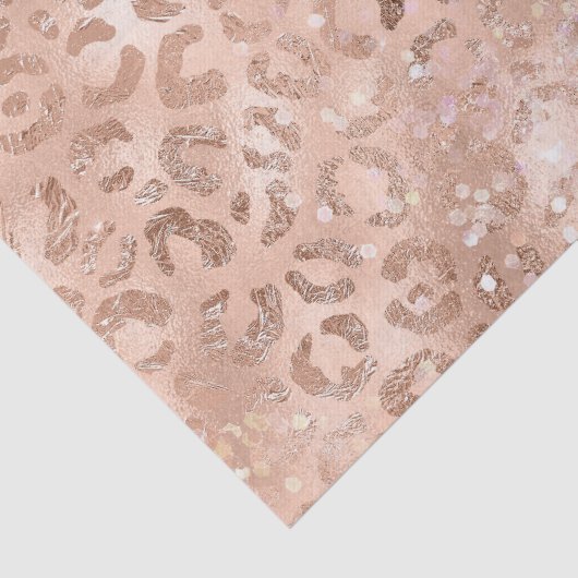 Peach Rose Leopard Glitz Seidenpapier (Detail)