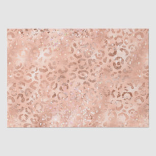 Peach Rose Leopard Glitz Seidenpapier