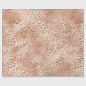Peach Rose Leopard Print Geschenkpapier (Flach)