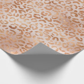 Peach Rose Leopard Print Geschenkpapier (Ecke)
