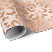 Peach Rose Leopard Print Geschenkpapier (Rolleneckpunkt)