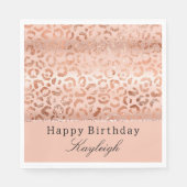 Peach Rose Leopard Serviette (Vorderseite)