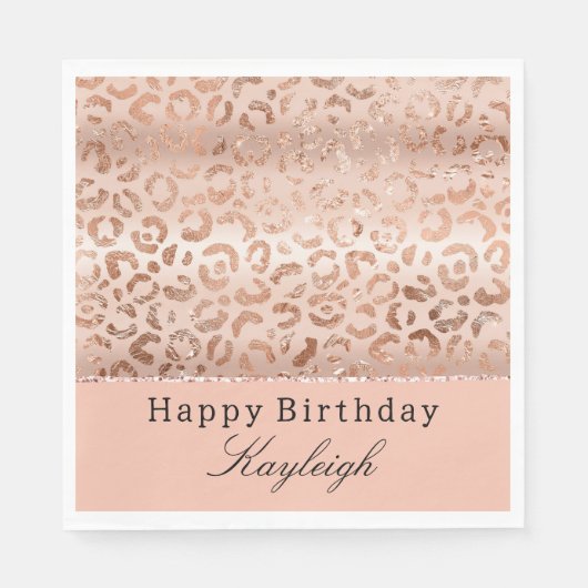 Peach Rose Leopard Serviette (Vorderseite)