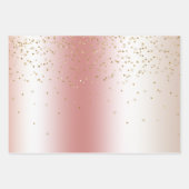 Peach Rose Ombre Gold Glitter Confetti Christmas Geschenkpapier Set (Vorderseite 3)