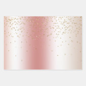 Peach Rose Ombre Gold Glitter Confetti Christmas Geschenkpapier Set (Vorderseite 2)