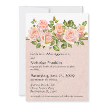 Peach Rose on White mit Gold Wedding