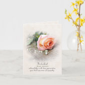 Peach Rose on Wood Beileid Danke Karte (Gelbe Blume)