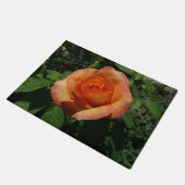 Peach Rose Orange Floral Fotografie Fußmatte (Schrägansicht)