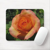 Peach Rose Orange Floral Fotografie Mousepad (Mit Mouse)