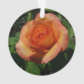 Peach Rose Orange Floral Fotografie Ornament (Rückseite)