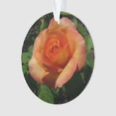 Peach Rose Orange Floral Fotografie Ornament (Vorderseite)