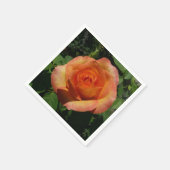 Peach Rose Orange Floral Fotografie Serviette (Ecke)